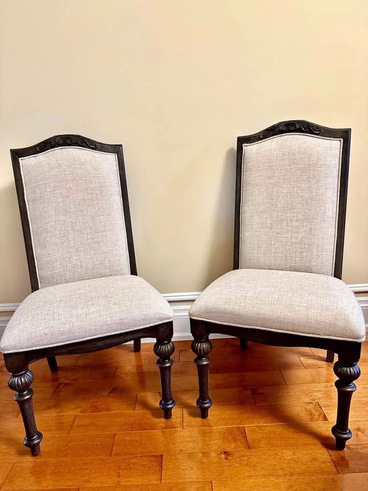 Set of 4 Elegant Upholstered Dining Chairs | Solid Wood