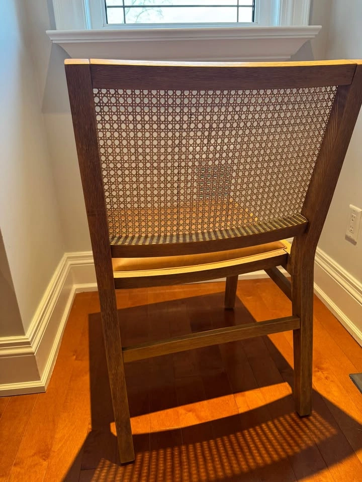 Set of 2 Solid Wood & Rattan Dining Chairs | Natural Beech Wood - photo 2