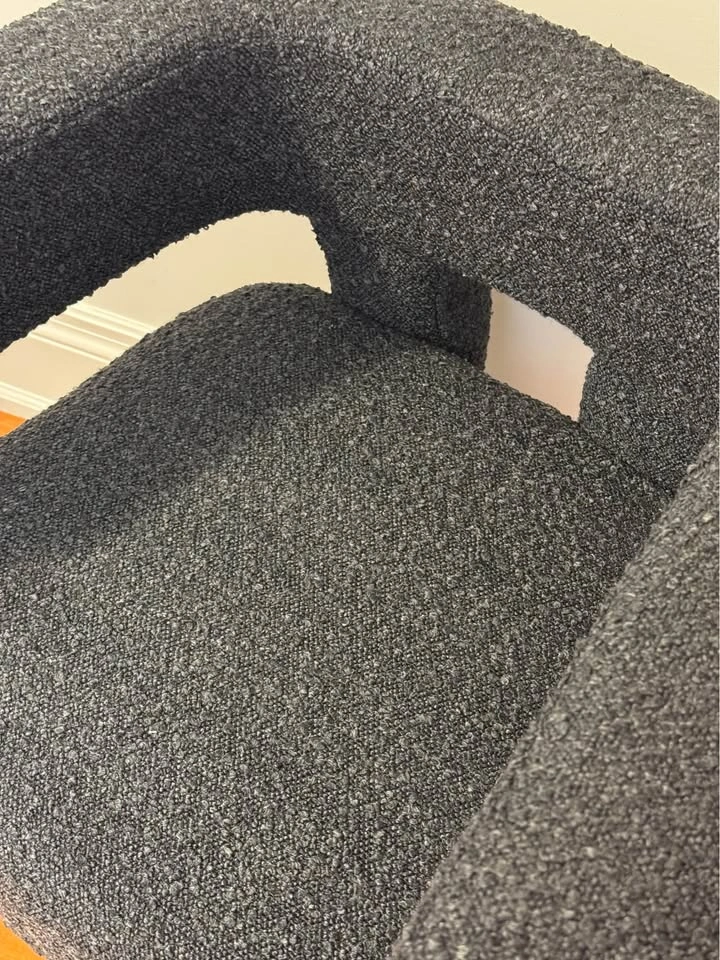 Modern Black Bouclé Accent Chair | Designer Armchair | Like New - photo 4