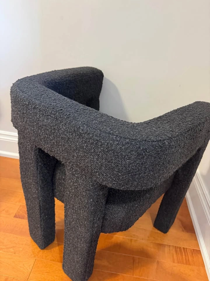 Modern Black Bouclé Accent Chair | Designer Armchair | Like New - photo 5