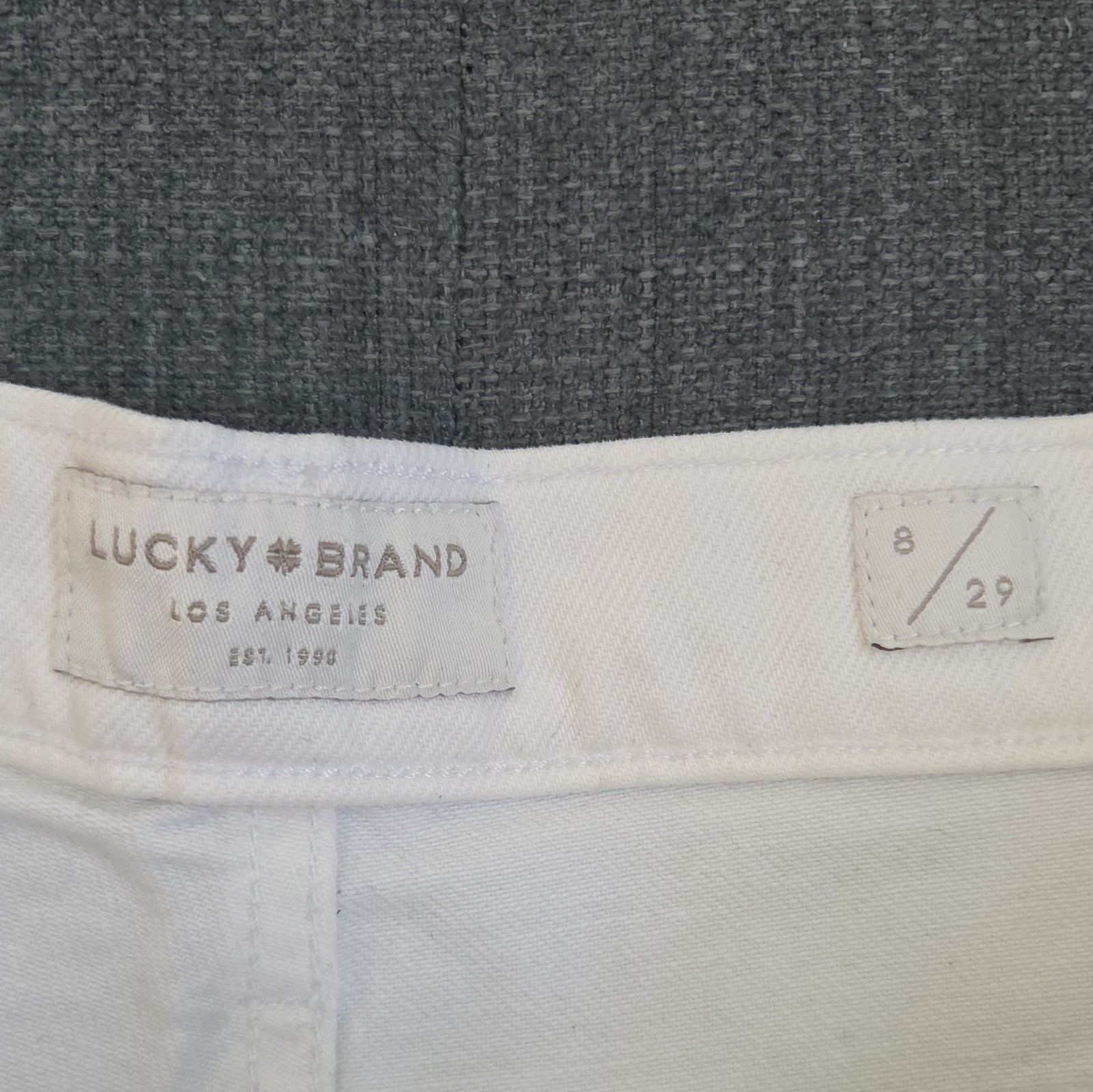 Lucky Brand Women’s White Denim Cut Off Shorts High Rise 8 - photo 2