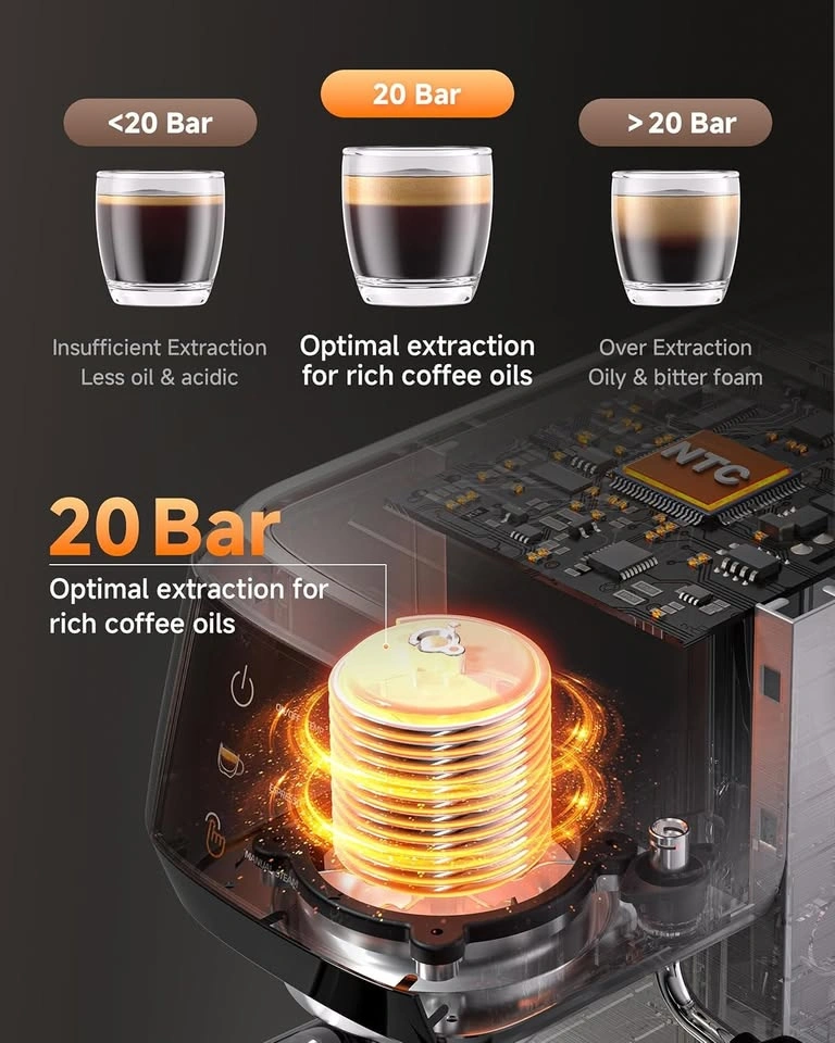 LINKChef 20 Bar Espresso Machine + Milk Frother - Like New - photo 4