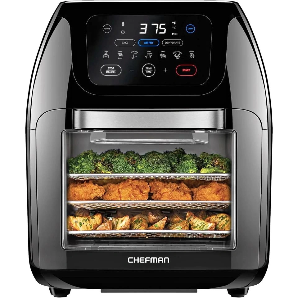 Chefman 10 Qt Multifunctional Digital Air Fryer Oven + Rotisseri