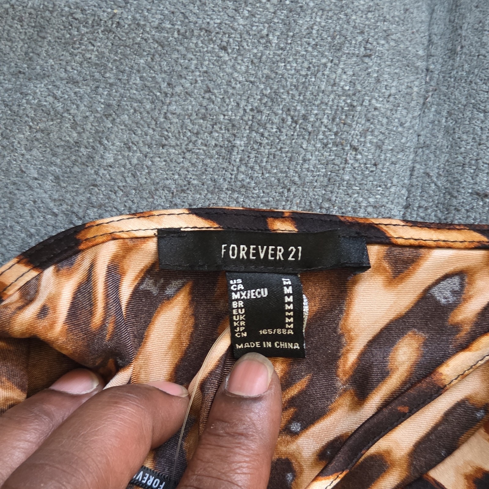 Forever 21 Brown/Black Animal Print Strappy Long Slip Dress M - photo 2