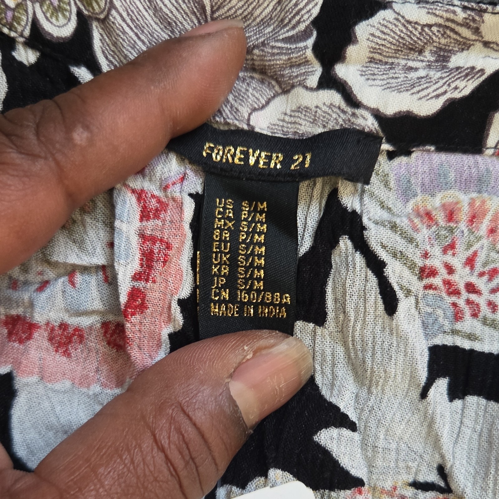 Forever 21 Floral Kimono Jacket S/M Fringe Accents - photo 2
