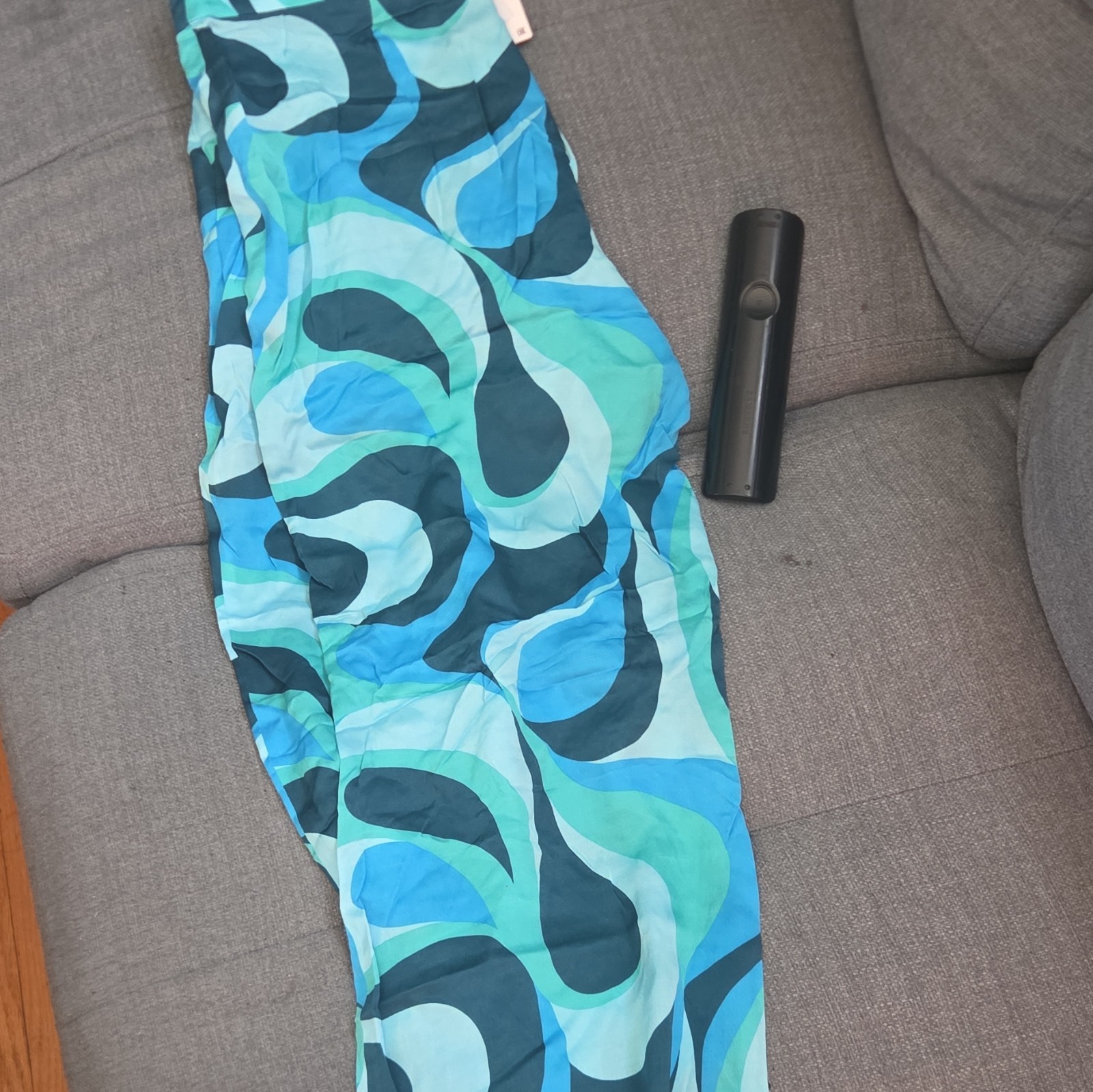 Zara Women's Capri Pants Geometric Print Blue Green Black New wi