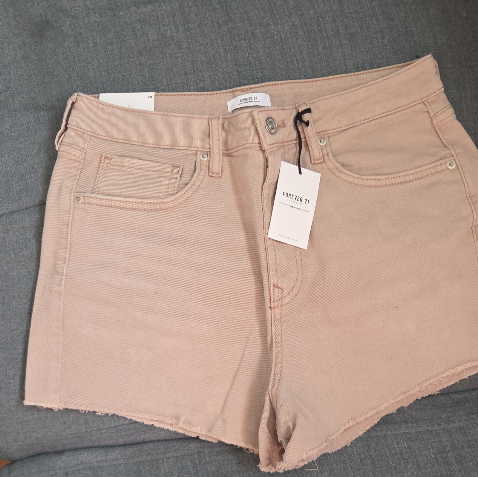 Forever 21 Women's Pink Denim Cut Off Shorts Size 29