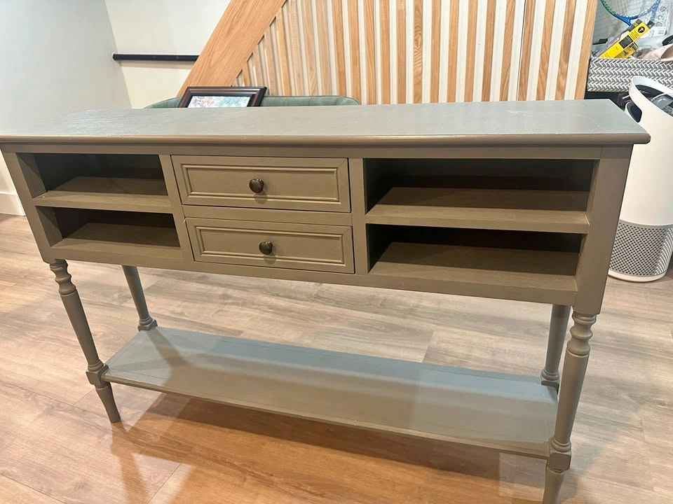 Gray entryway console table