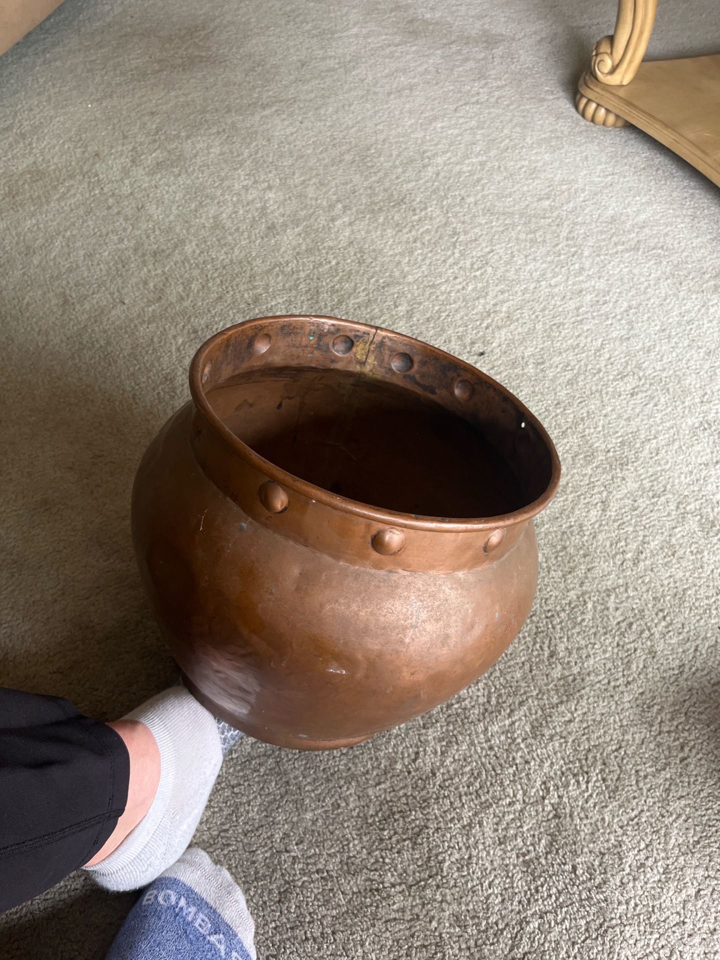 Vintage Hand-Hammered Copper Pot / Planter - photo 2