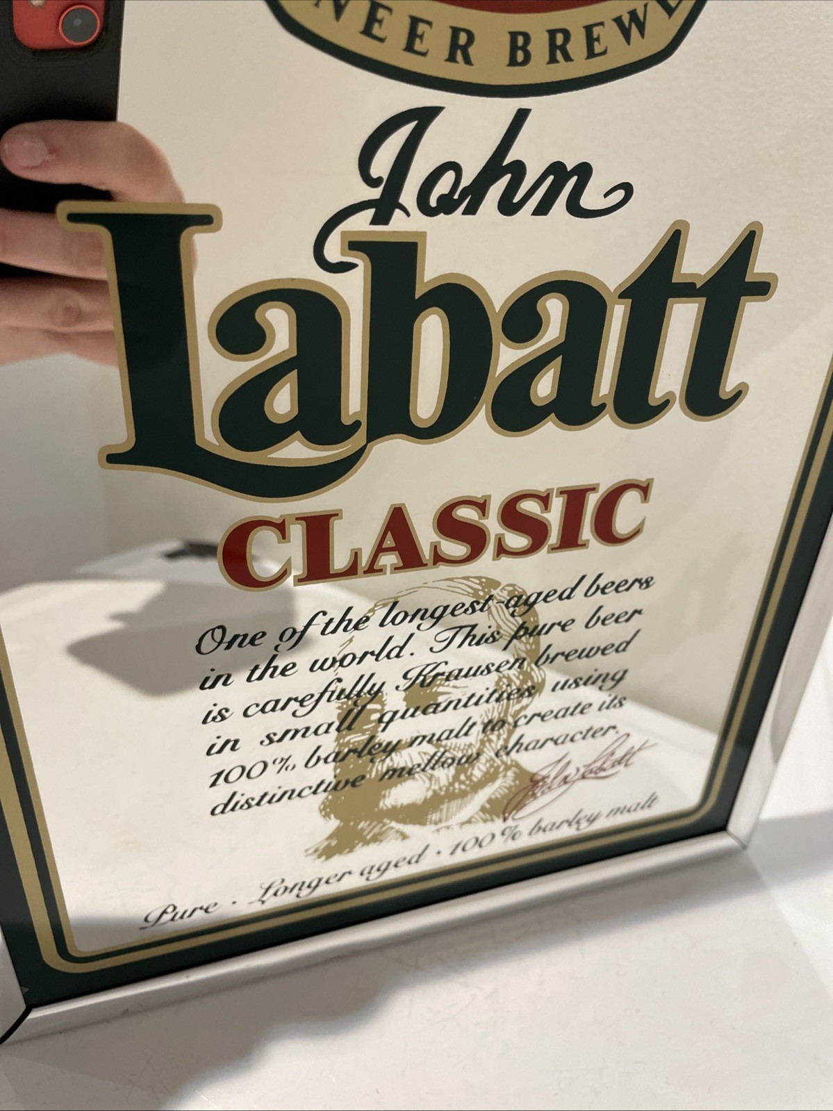 Vintage John LABATT'S Classic Beer Bar Pub Mirror Sign 12 X 9 In - photo 4