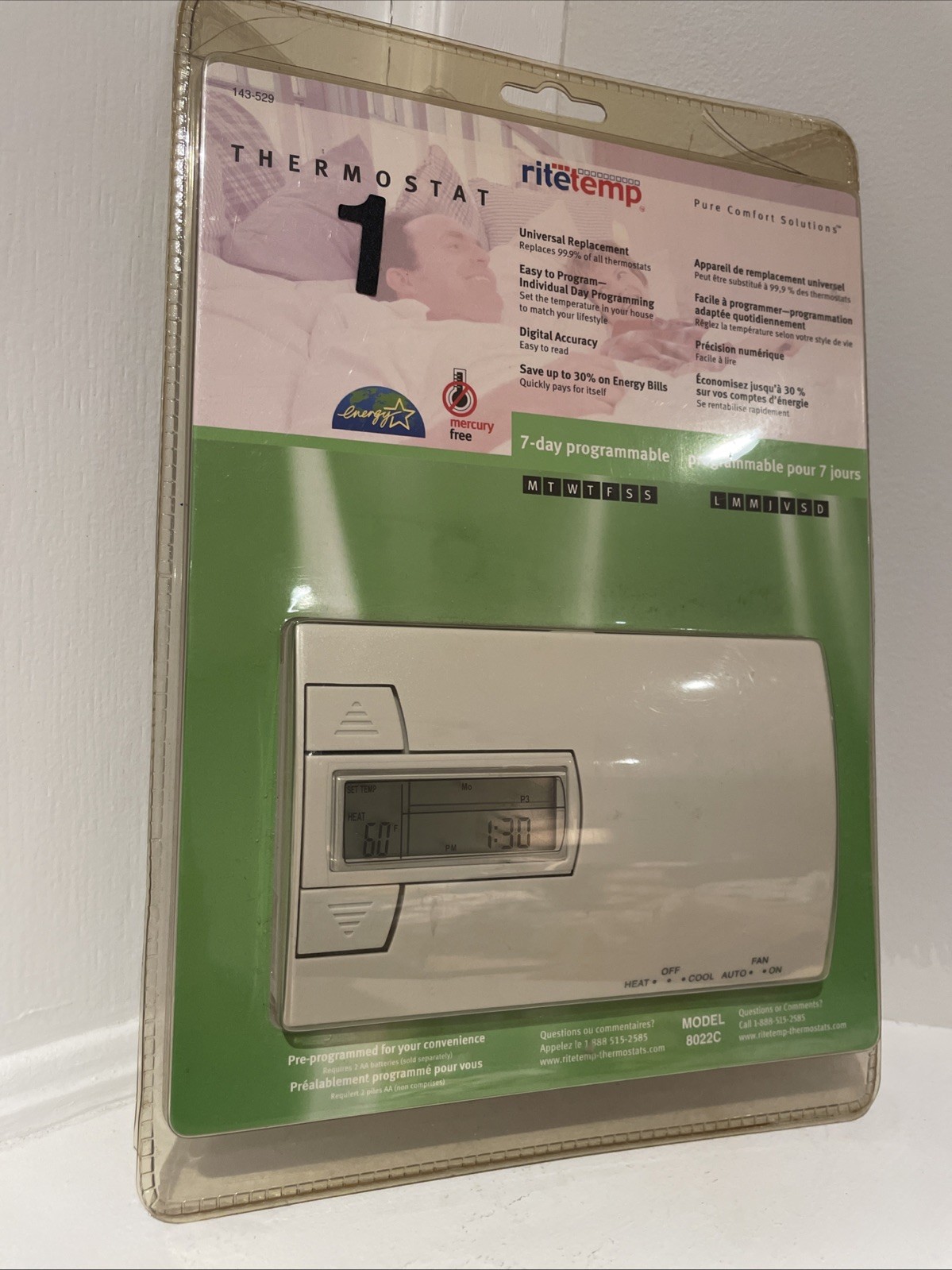 NEW FACTORY SEALED RiteTemp 5-1-1 Programmable Thermostat Model - photo 3