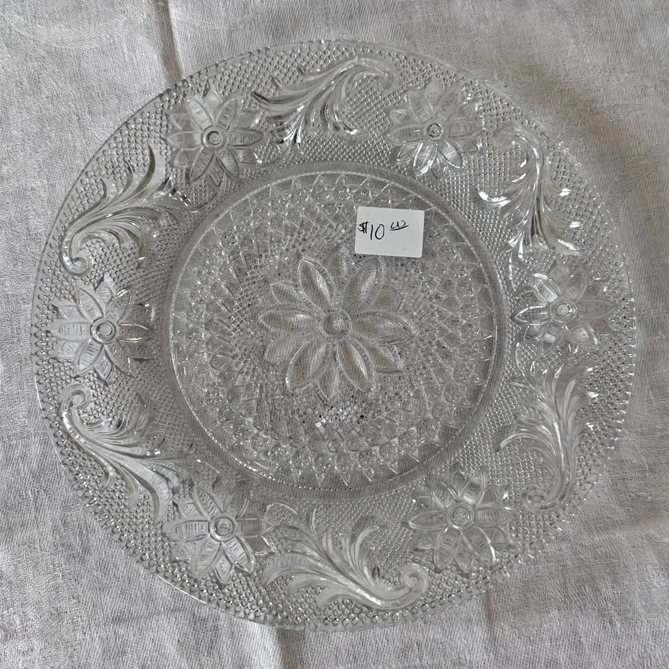 Depression glass serving plate