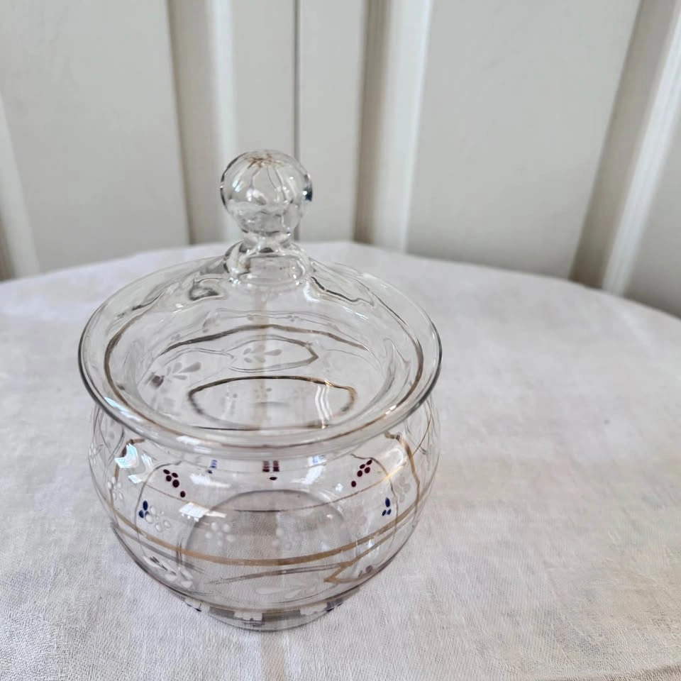 Victorian Hand Blown Candy Jar w/ Lid - photo 2