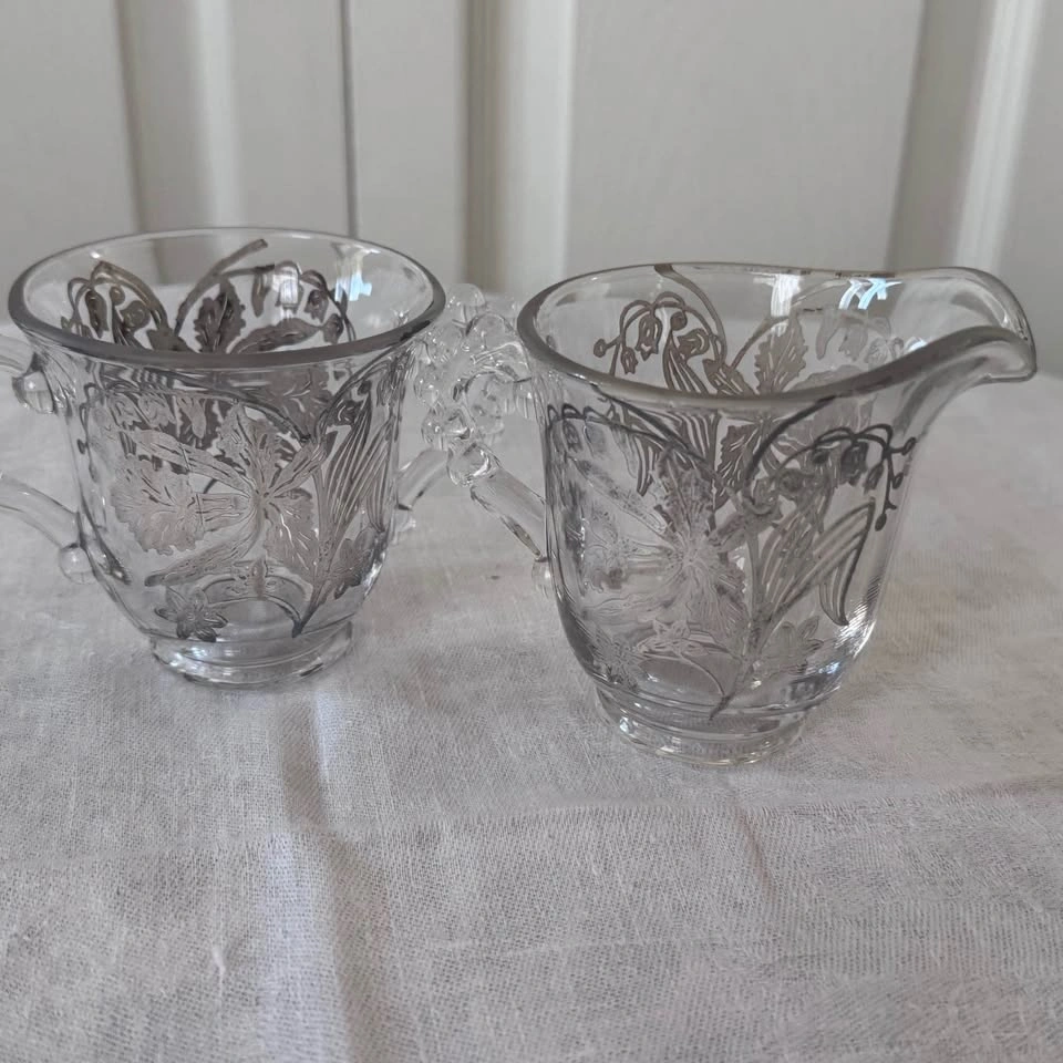 Vintage silver overlay cream and sugar - photo 4
