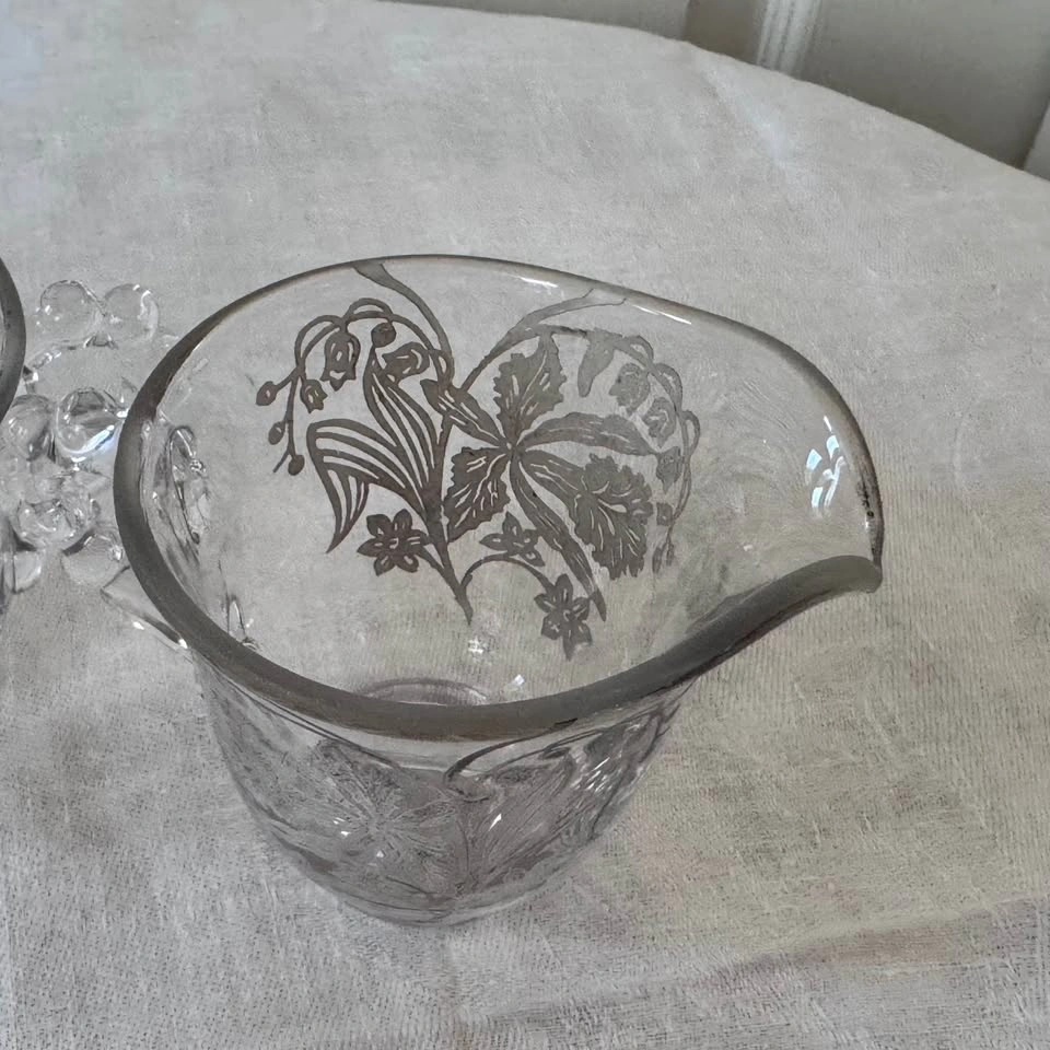 Vintage silver overlay cream and sugar - photo 5