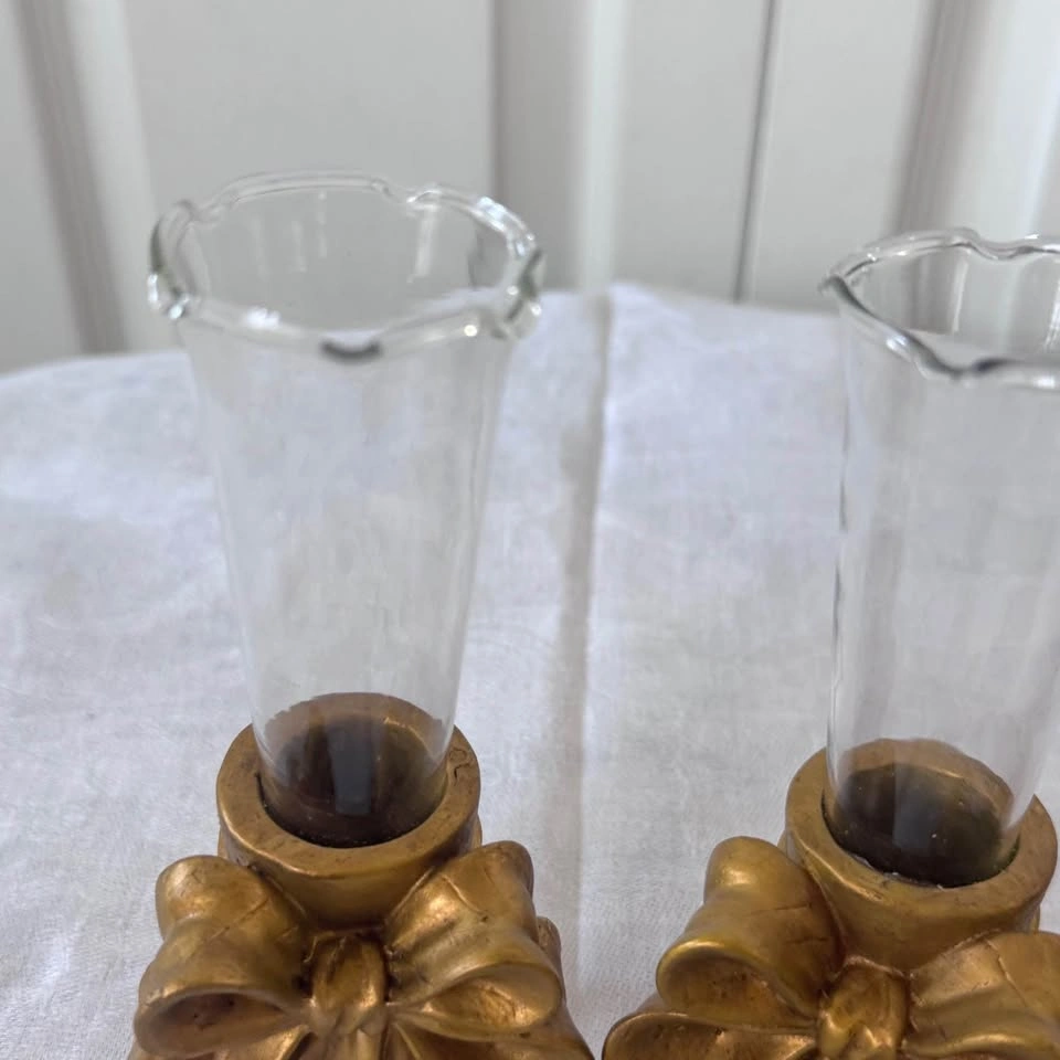 Three cute gold bow bud vases - photo 3
