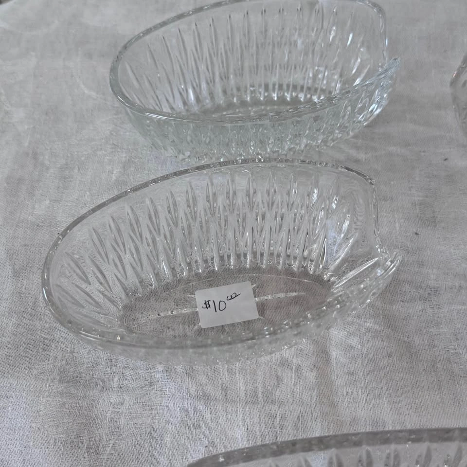 Vintage Cut Crystal Serving Spoon Holders - 5 Piece Set - photo 2