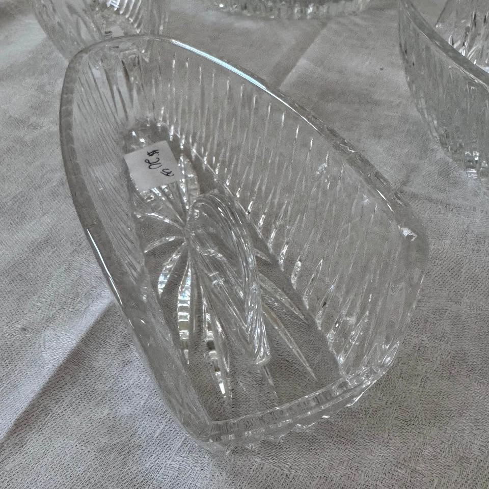 Vintage Cut Crystal Serving Spoon Holders - 5 Piece Set - photo 5