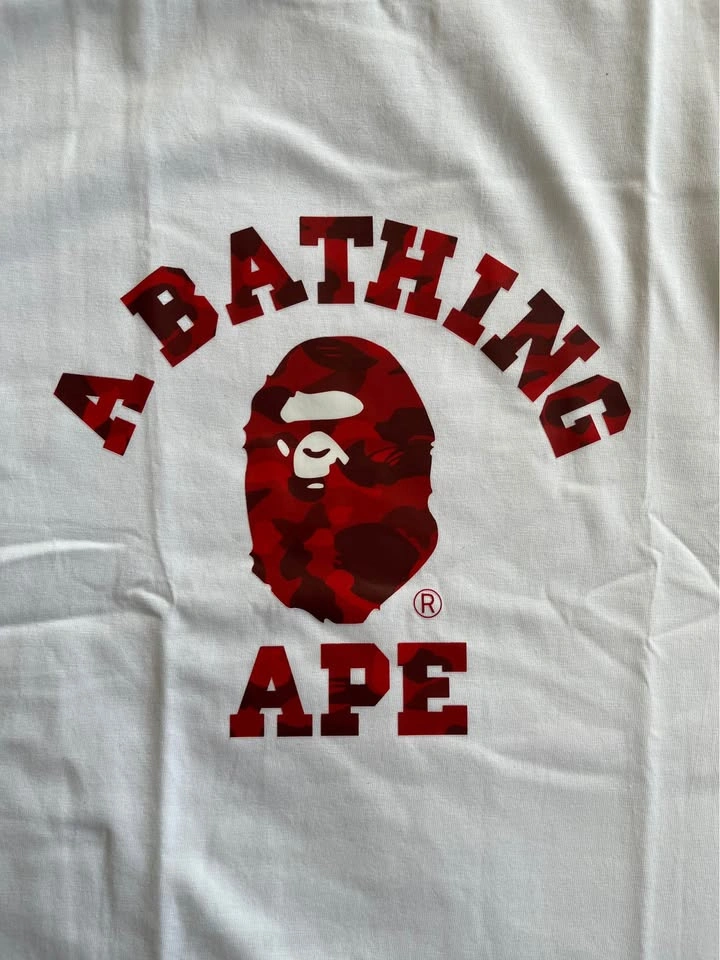 Red Camo BAPE College T-Shirt - photo 3