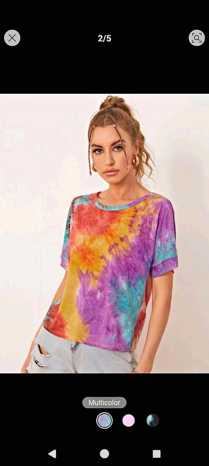 EZwear Twist Back Tie Dye Tee