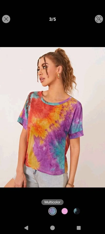 EZwear Twist Back Tie Dye Tee - photo 2