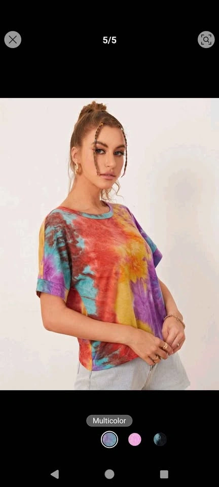 EZwear Twist Back Tie Dye Tee - photo 4