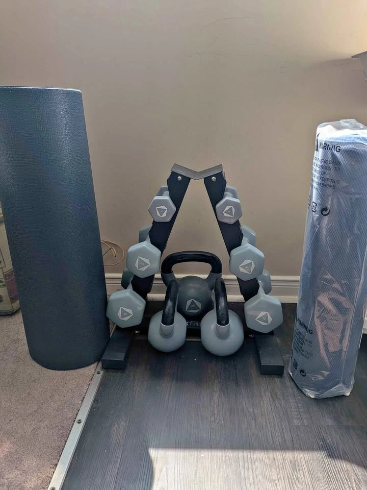 New Exercise Equipment - Foam Rollers, Kettlebells, Dumbbells, R