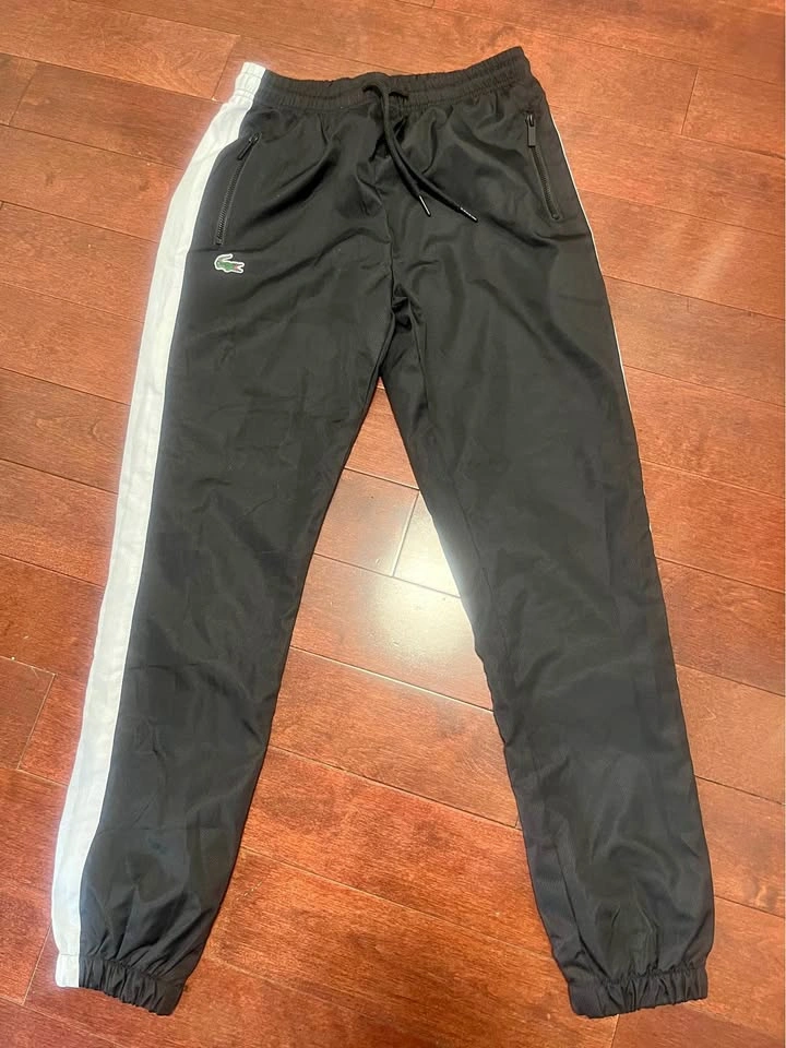 Boys Black Track Pants with White Stripe (Kids 14)