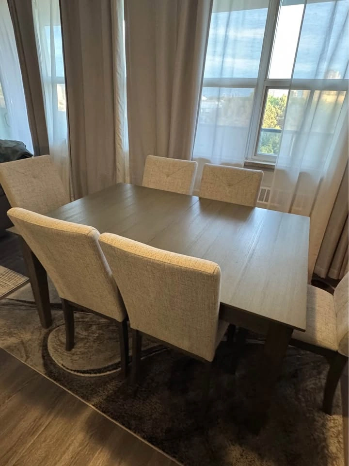 Expandable Dining set table with 6 chairs - photo 2