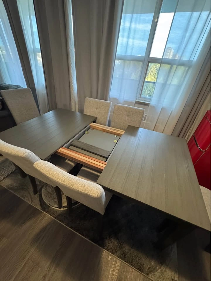 Expandable Dining set table with 6 chairs - photo 3