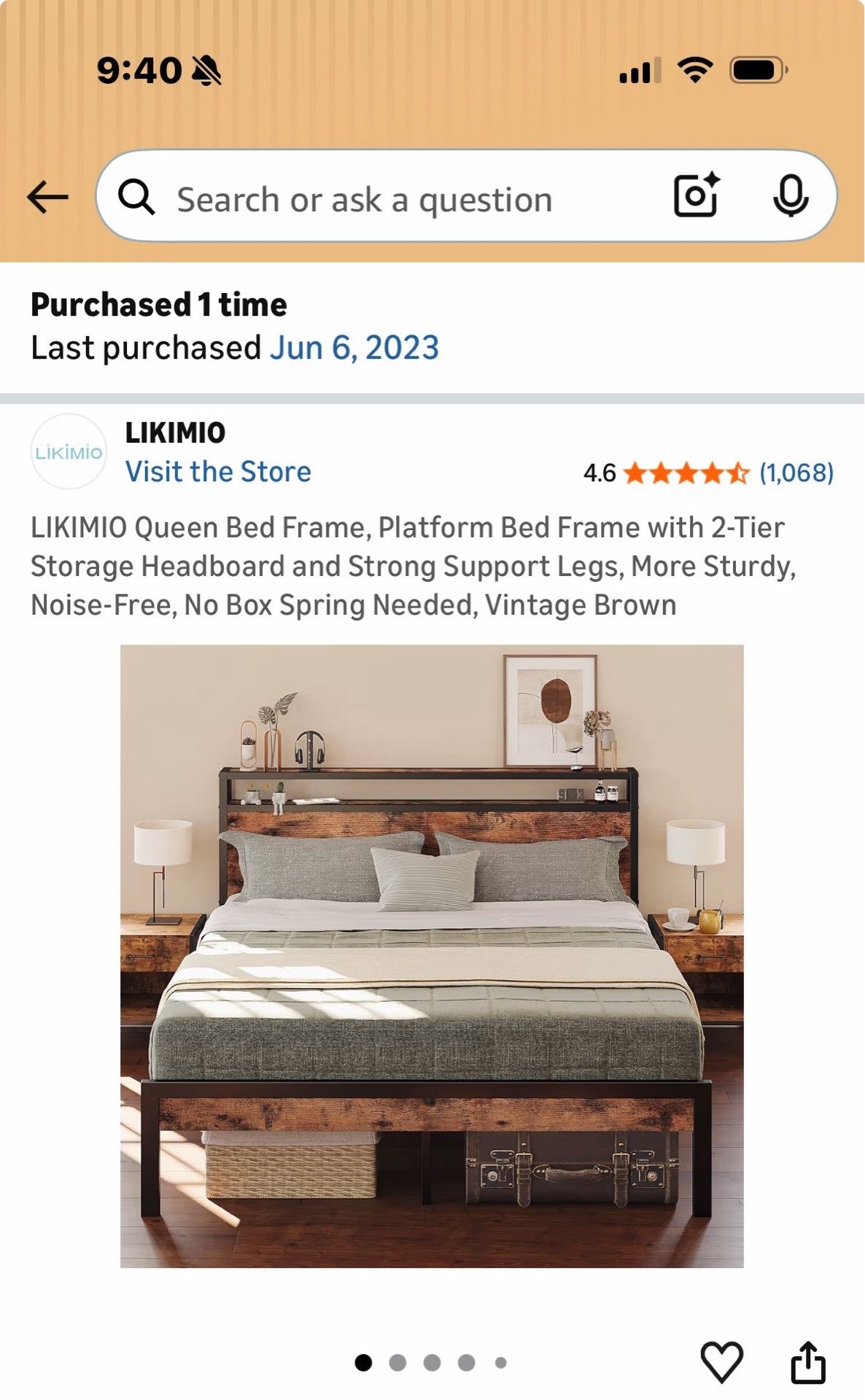 Queen Bed Frame and Matching Drawer Set - photo 2