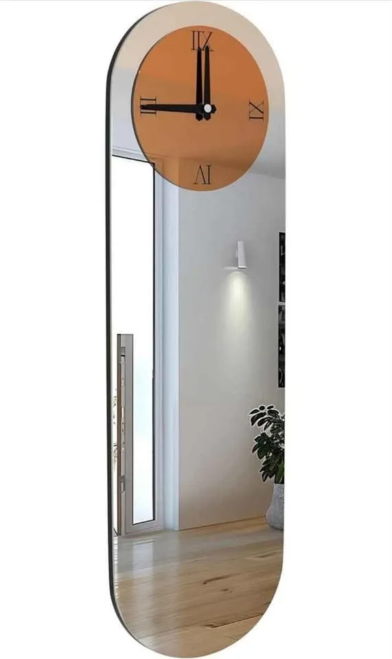 Art decor wall clock with mirror image indicator(2)