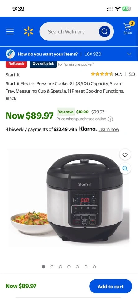 Brand new Starfrit Electric Pressure Cooker 8L - Moving Sale - photo 4