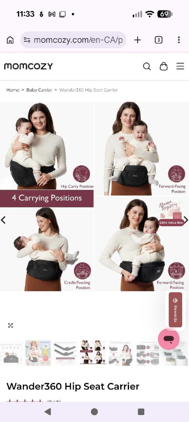 BNIB Momcozy Hip Seat Carrier - photo 2