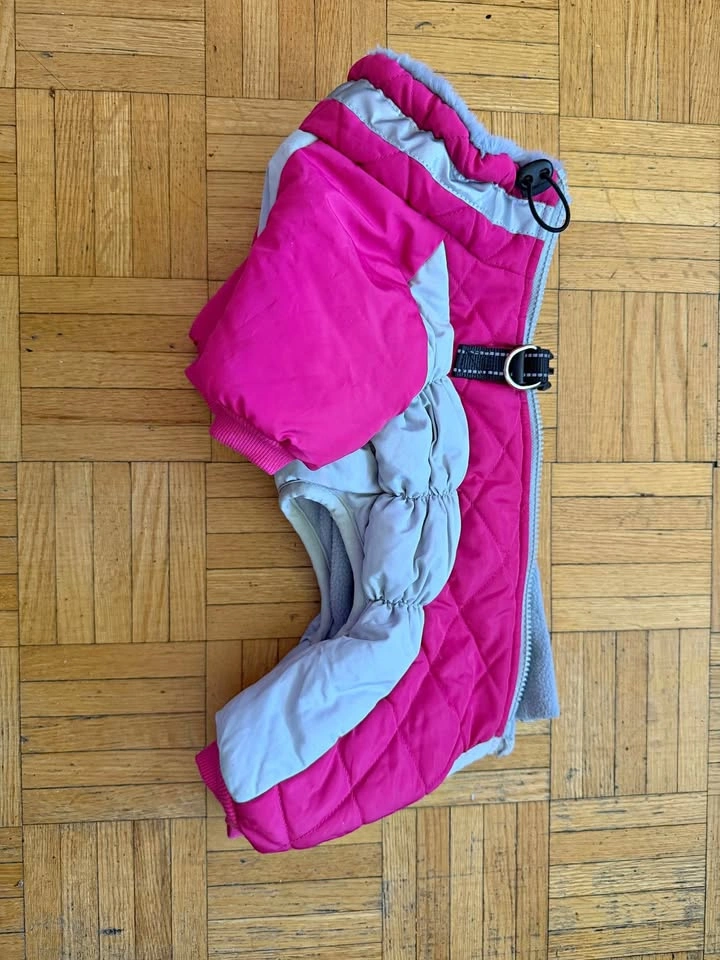 Small Dog - fleece full body hot pink coat