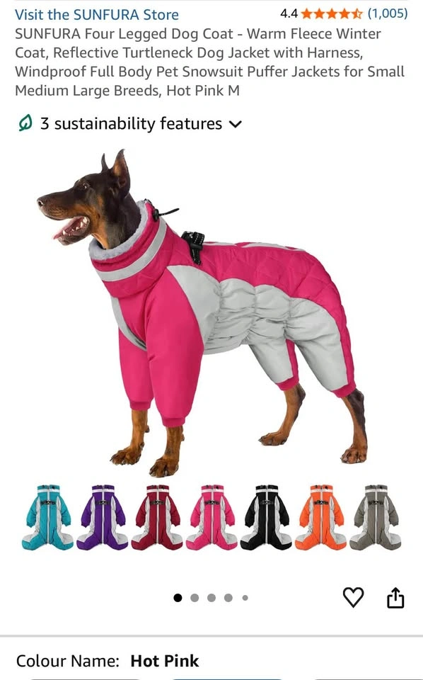 Small Dog - fleece full body hot pink coat - photo 5