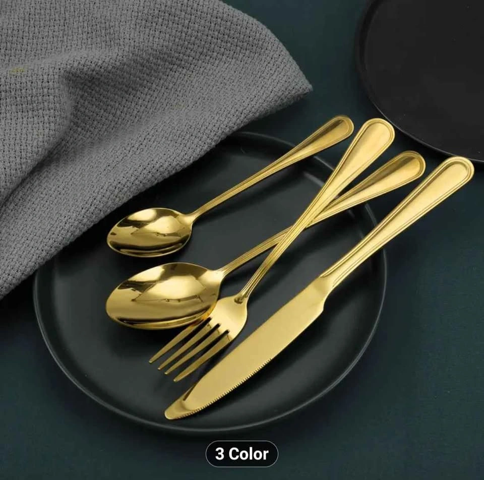 30 pc Golden Cutlery Set - Brand New - photo 2