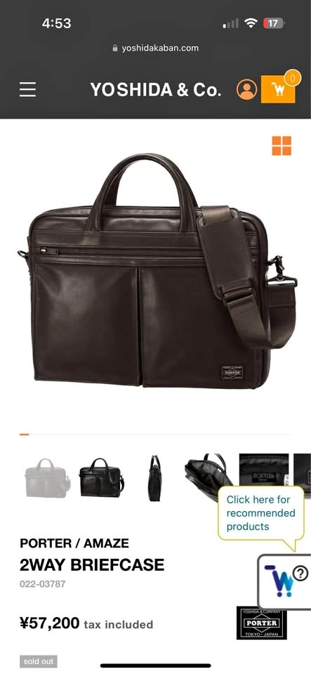 BNWT Porter Amaze Leather briefcase