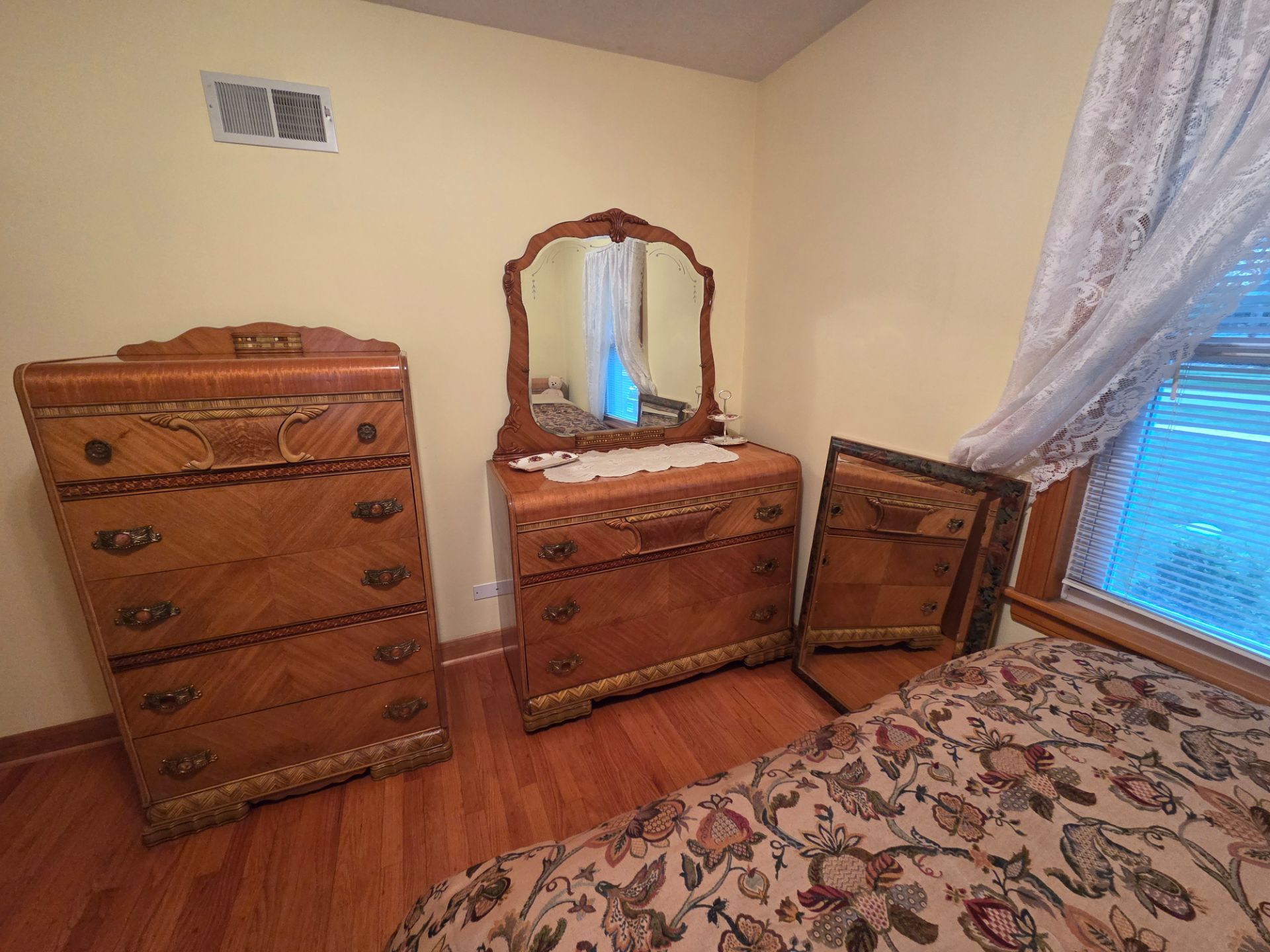 3-Piece Bedroom Set, Waterfall, Vintage, Art Deco - photo 5