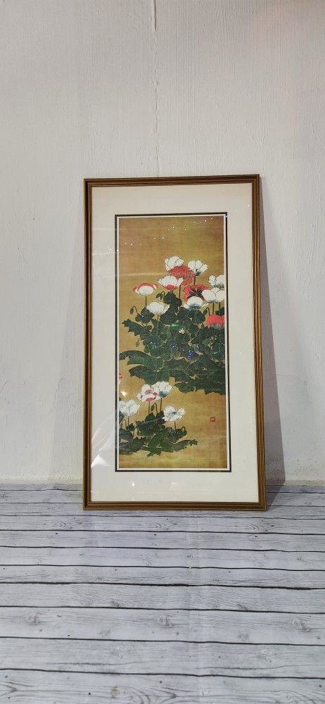 Large Japanese Poppies Painting 45" x 25"