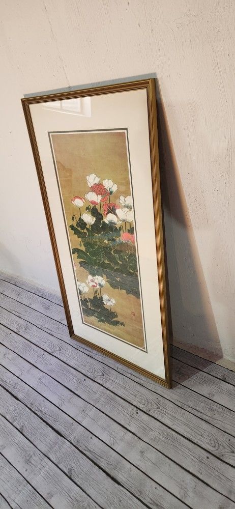 Large Japanese Poppies Painting 45" x 25" - photo 4