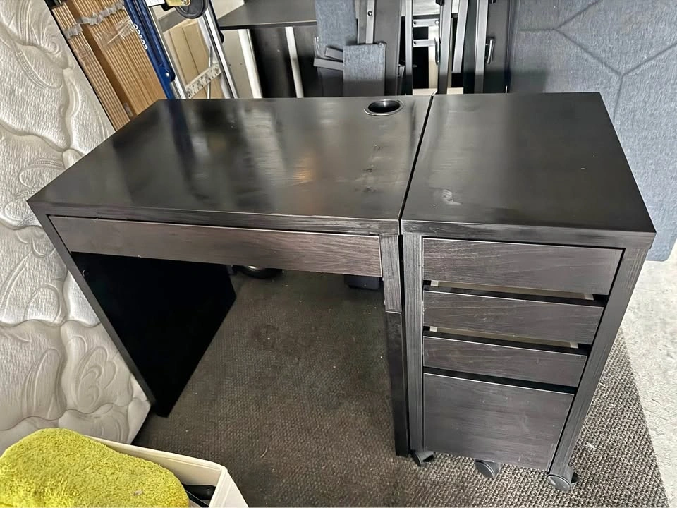 Desk, Drawer, and Chair Set