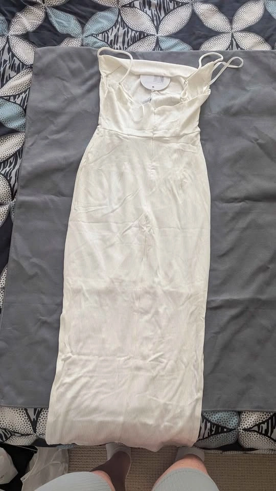 Selfie Leslie White Ribbed Midi Dress (XS) - photo 2