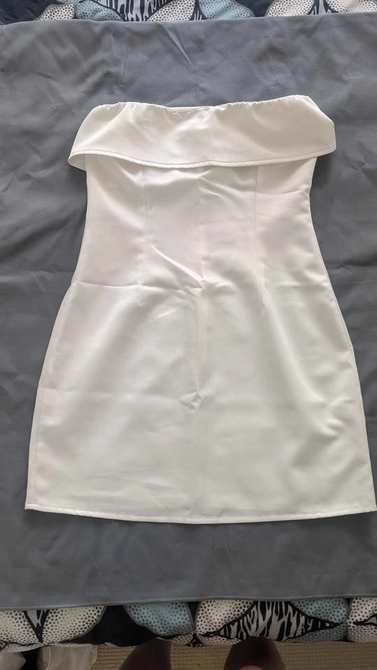 White Strapless Mini Dress PLT - photo 3