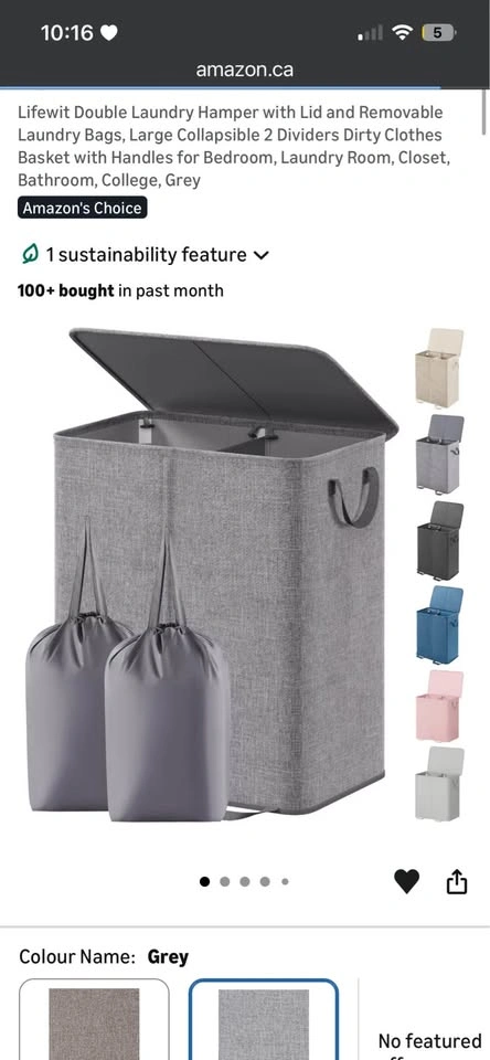2 compartment laundry hamper - photo 3