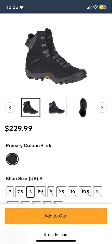 Winter Hiking Boots Size 8 (Men's) or 9/10 (Women's)