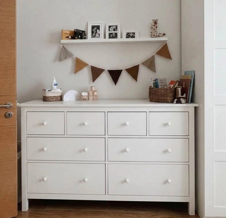 Solid Wood HEMNES 8-Drawer Dresser | Pristine Condition