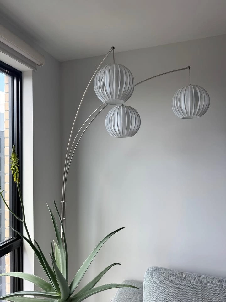 3 Light Modern Hanging Arc Floor Lamp - photo 3