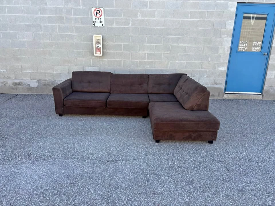 Brown Sectional Sofa with Chaise - Free Delivery