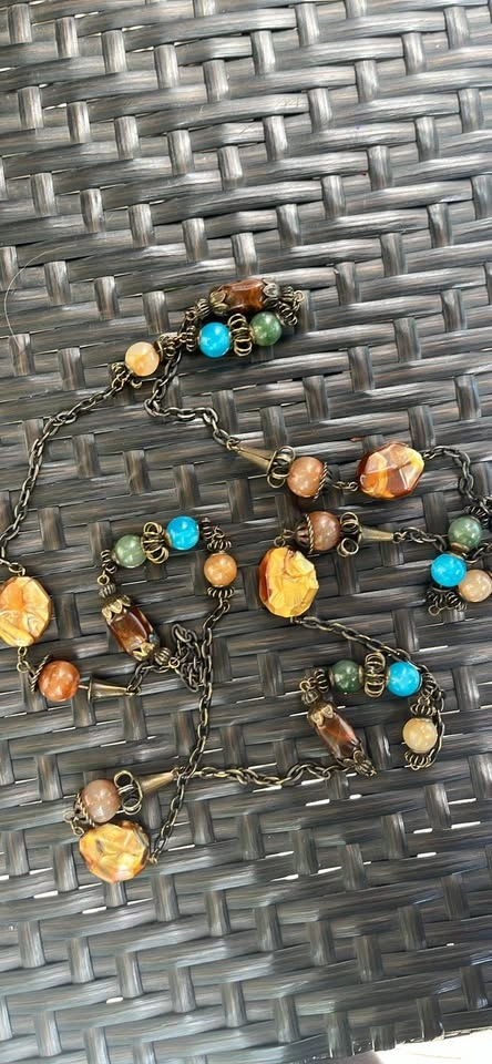 Vintage Y2K Resin and Brass Long Chain - photo 3